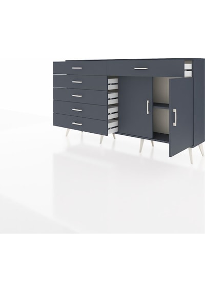 Arges Konsol Tek Raflı 6 Çekmeceli 2 Kapaklı 176x30x99 Antrasit-a Antrasit-antrasit Arges Konsol Tek Raflı 6 Çekmeceli 2 Kapaklı 176x30x99 Antrasit-a Antrasit-antrasit