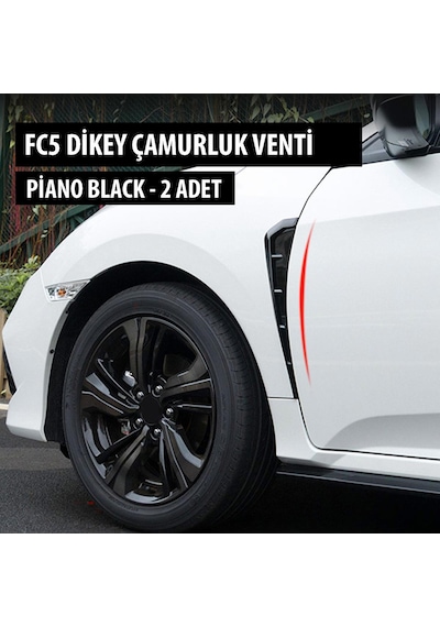 Oto Araç Universal Çamurluk Venti Honda Civic Fc5 Model Vent Fc5 Venti Parlak Siyah Piano Black