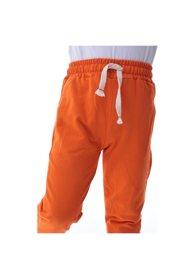 Unisex Çocuk %100 Pamuk Günlük Jogger Eşofman Altı 12 Ay 5 Yaş Turuncu