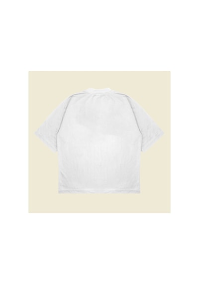 Tarzsokak Lillium Baskılı Oversize Unisex Pamuklu Nefes Alan Kalın Kumaşlı Beyaz