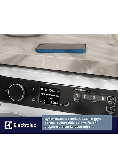 Electrolux EW8F7417QT 800 Serisi Ultracare 10 KG 1400 Devir Wİ-Fİ Inverter Çamaşır Makinesi