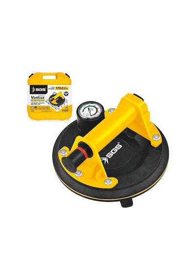 Sgs958 170 Kg Hava Pompalı Vakum Sistemli Saatli Vantuz Çap 20cm Cam Granit Seramik Laminat