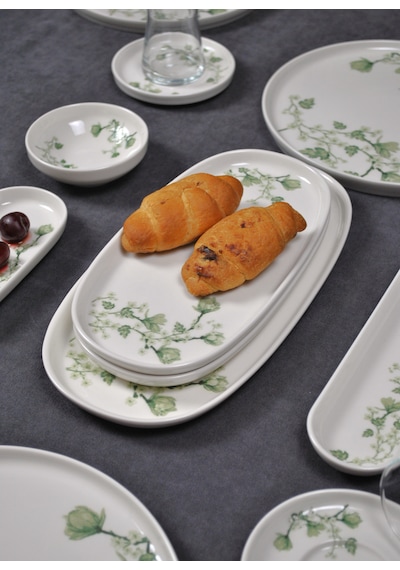 29 Parça 6 Kişilik Porselen Kahvaltı Takımı Yeşil Yeşil - Beyaz