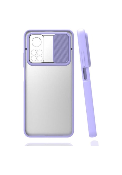 Kilifone - Xiaomi Uyumlu Mi 10t 5g - Kılıf Slayt Sürgülü Arkası Buzlu Lensi Kapak - Lila