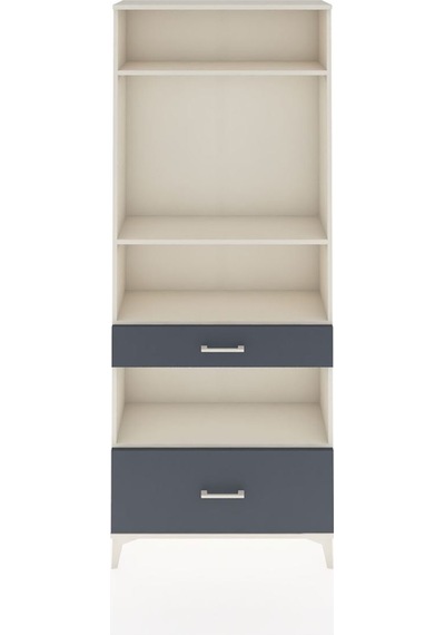 Arges Dolap 4 Raflı 2 Çekmeceli 88x30x221 Aytaşı-antrasit Aytaşı