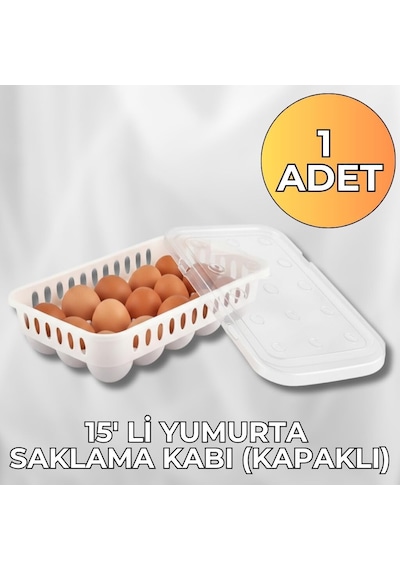 Tr Yumurta Saklama Kabı 15'li 1 Adet, Steril Yumurtalık, Kapaklı Yumurta Organizeri Diğer