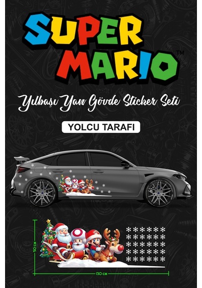 Super Marıo Yılbaşı Yan Gövde Sticker Seti Yolcu - 850203171