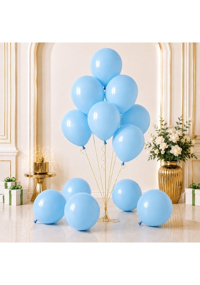 Mavi Renk Lateks Makaron Balon 30 Cm - 12 Adet