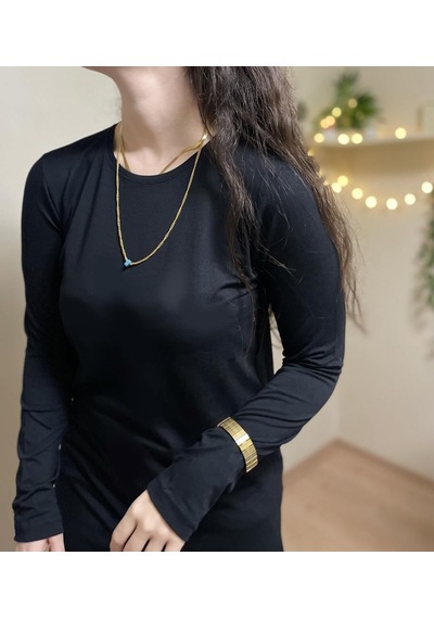 Kadın Uzun Kol Bisiklet Yaka Penye Tunik Içlik 001
