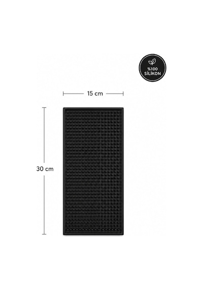 Siliconly Bar Mat 30x15 %100 Silikon Kaymaz Tezgah Pedi Bardak/kafe/bar Diğer
