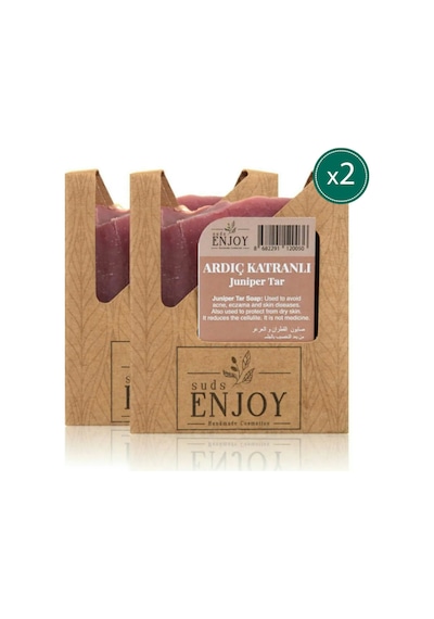 Suds Enjoy Doğal Ardıç Katranlı El Yapımı Yüz Saç ve Vücut Sabunu 2 x 100 G