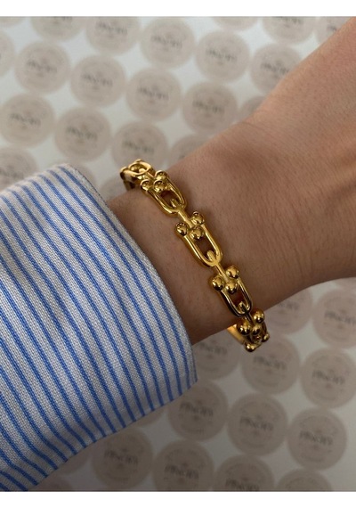 Pinery Jewels Modern Paslanmaz Çelik Kelepçe Bileklik - Günlük Ve Özel Kullanım Altın