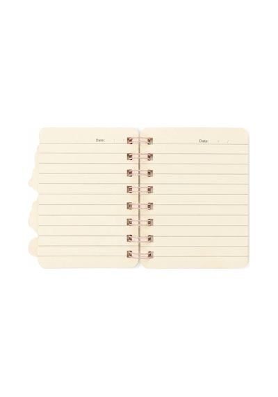 Sevimli Kız Figürlü Pembe Spiralli Mini Defter Çizgili Not Defteri Pembe Pembe
