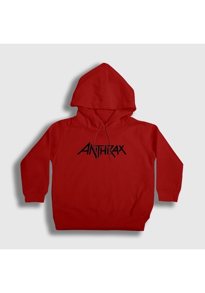 Presmono Unisex Çocuk Anthrax Kapüşonlu Sweatshirt Kırmızı