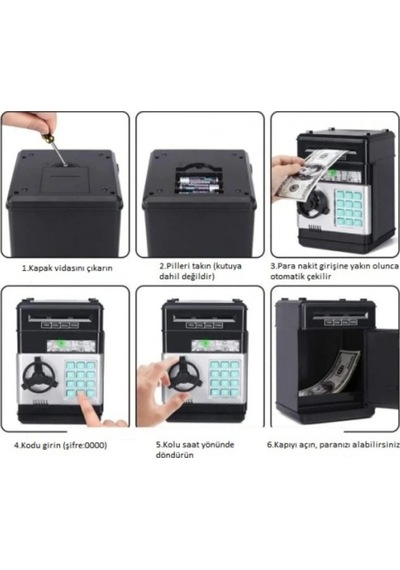 Buğz Elektronik Şifreli Kasa Otomatik Atm Kumbara