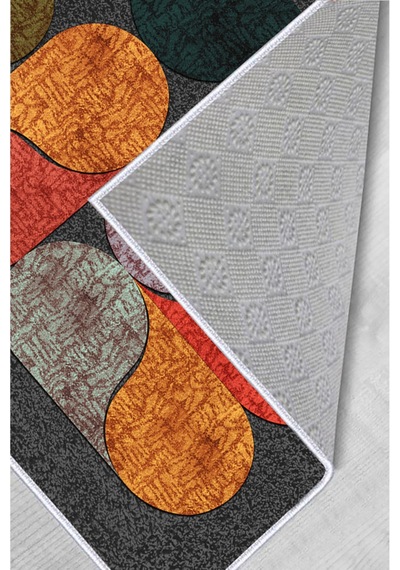 Rovigo Home Dijital Baskı Yıkanabilir Kaymaz Taban Salon Halısı RVG0190-SD915 Çok Renkli