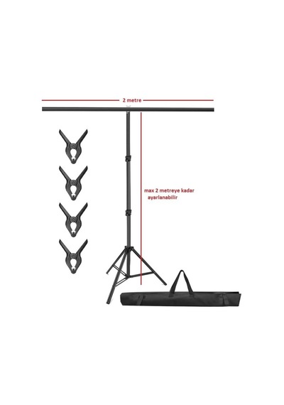 2x2 Metre T Arka Plan Destek Seti, Fon Standı Stüdyo, Fotoğraf, Video, Açılış,doğum Günü İçin Demir Tag,tek Ayaklı Fon Standı