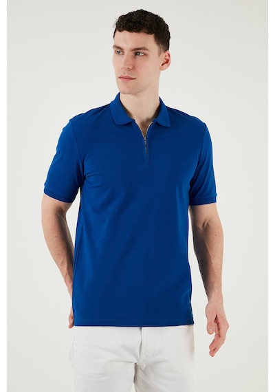 Buratti Pamuklu Regular Fit Yarım Fermuarlı 3'Lü Paket Erkek Polo Yaka T Shirt 5903008S3 Siyah-Nefti-Saks