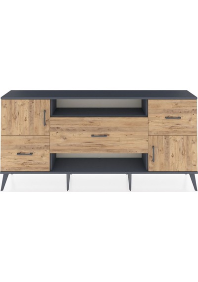 Arges Konsol 2 Raflı 3 Çekmeceli 2 Kapaklı 176x30x83 Antrasit-çam/çam Çam/çam Arges Konsol 2 Raflı 3 Çekmeceli 2 Kapaklı 176x30x83 Antrasit-çam/çam Çam/çam