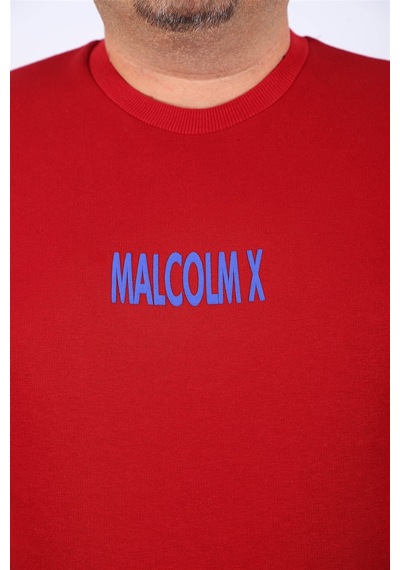 Moc Grande Mocgrande Büyük Beden Erkek Sweat Malcolmx 22735 Bordo