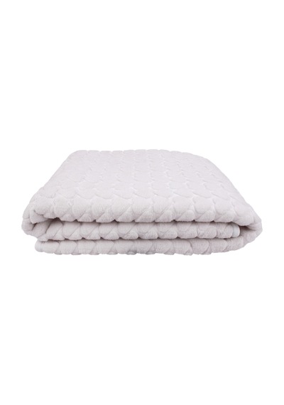 Ekru Kalp Kabartmalı Kalın Peluş Battaniye 100 120 Cm Çok Renkli