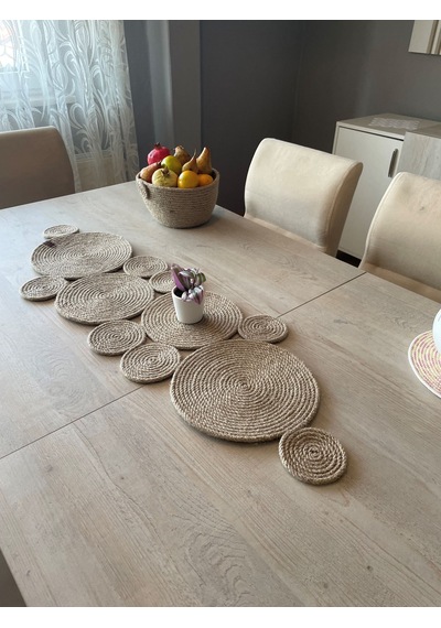 100 x 30 CM Hasır Jüt Salon Mutfak Nişan Düğün Dekoratif Masa Örtüsü / Runner / Amerikan Servis