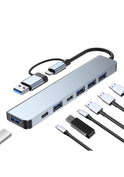 Microcase AL4615 Type C To USB 3.0 7 İn1 Port Çoğaltıcı Hub Adaptör