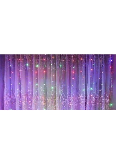 Perde Led 240 Ledli 8 Fonksiyonlu Dekor Lambası Rgb Renkli