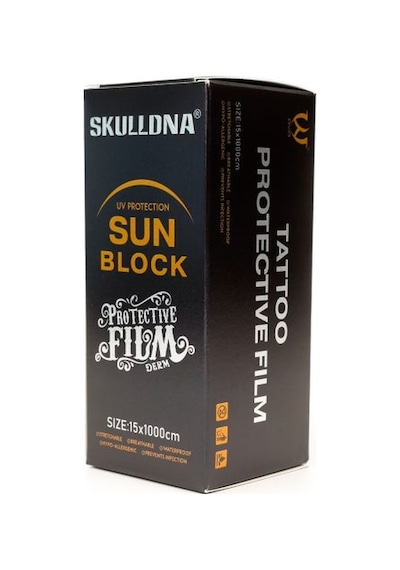 Skulldna Sun Block Dövme Sonrası Koruyucu Film Bant 15cm X 10m Siyah