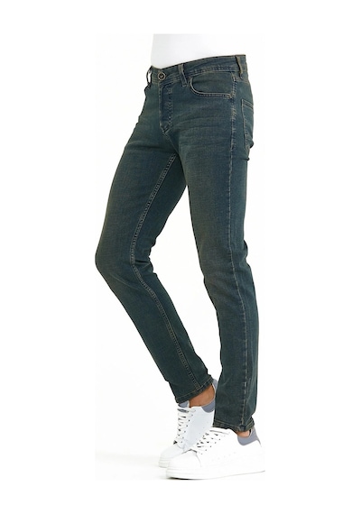Digital Jeans Erkek Slim Fit Dar Kesim Dar Paça Kot Pantolon Yeşil Açık Gri