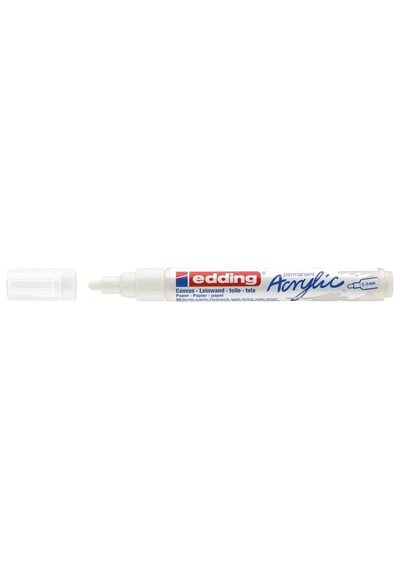 Edding 5100 Akrilik Markör Orta - Beyaz - 1 Su Geçirmez Akrilik Markör - Yuvarlak Uçlu 2-3 Mm