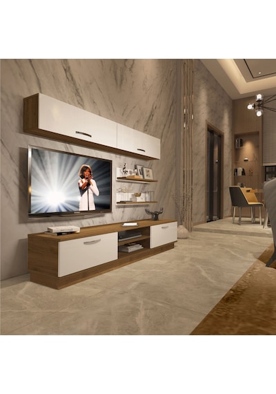 Decoraktiv Eko 5b Mdf Dvd Tv Ünitesi Tv Sehpası Pera - Beyaz