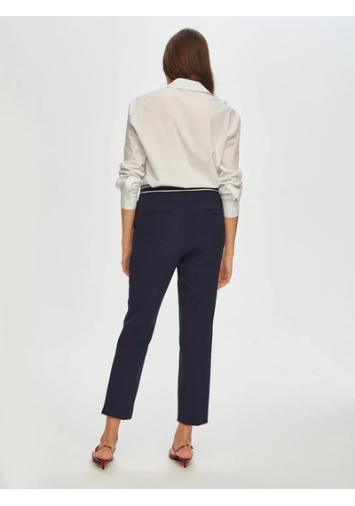Faik Sönmez Arka Kemeri Lastikli Slim Fit Kadın Pantolon 00088 Lacivert