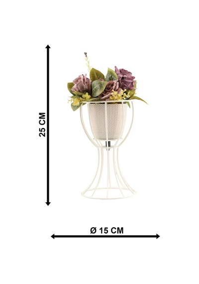 Anafor Saksılık Beyaz 25 Cm Krem Saksı