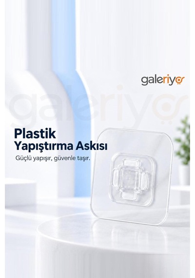 Kendinden Yapışkanlı Geçmeli Duvar Askısı 10 Adet Açık Gri