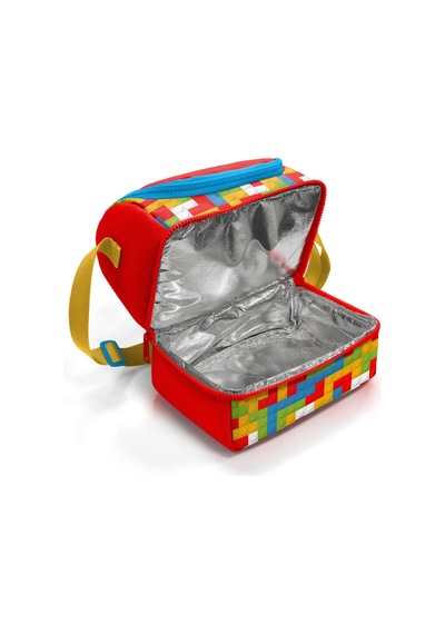Coral High Kids Renkli Blok Desenli Thermo İki Katlı Beslenme Çantası 37216 Kırmızı