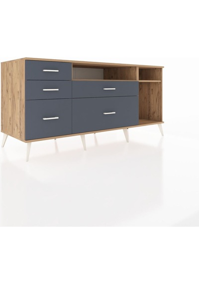 Kronos Konsol 2 Raflı 5 Çekmeceli 176x59x83 Çam-çam/antrasit Çam/antrasit Kronos Konsol 2 Raflı 5 Çekmeceli 176x59x83 Çam-çam/antrasit Çam/antrasit