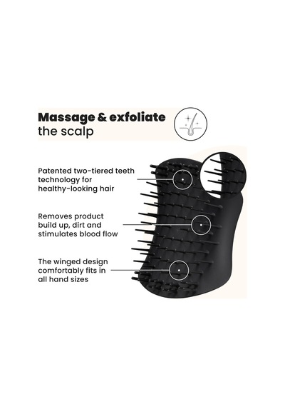 Lexroo Scalp Brush Black Masaj & Saç Fırçası-tarak Islak Kullanım