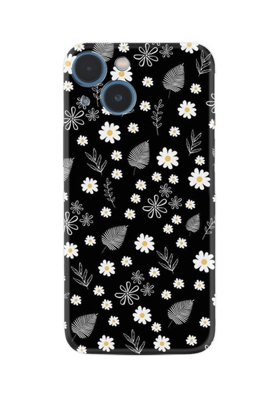 Apple iPhone Uyumlu Apple iPhone Uyumlu 13 Kılıf Apple iPhone Uyumlu 14 Kılıf Boutique Baskılı Resimli Papatyalar Ve Yaprak Pcode -078