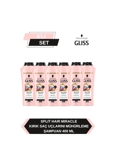 Schwarzkopf Gliss Split Hair Miracle Şampuan 6 x 400 ML
