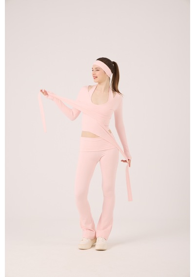 Holly Lolly Bağlamalı Crop Kesim Ellen Bolero Pembe