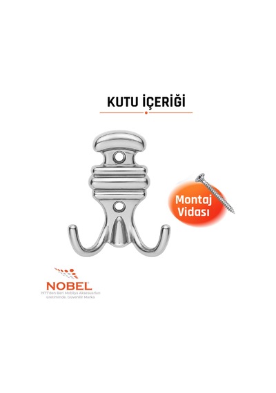 Kemerli Askı, Metal Vestiyer Askısı, 64 Gr, Dolap Ve Duvar Askılığı, Krom Vidalı