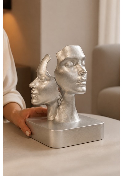İkiliğin Yüzleri Figürlü Minimalist Dekoratif Biblo 45310406