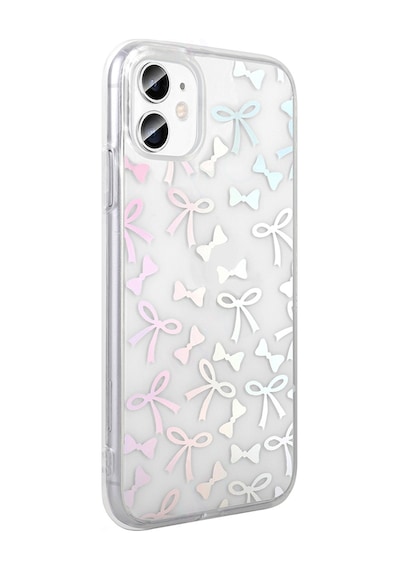 Techaks Apple Uyumlu iPhone 11 Kılıf Şeffaf Figürlü Zore Folk Sert Kapak - Kalp Beyaz