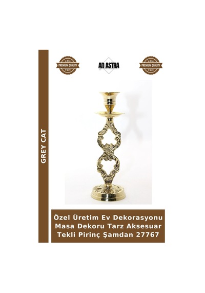 Özel Üretim Ev Dekorasyonu Masa Dekoru Tarz Aksesuar Tekli Pirinç Şamdan 27767 Çok Renkli