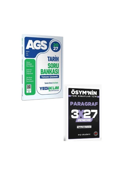 Yediiklim 2027 Meb-ags Tarih Soru Bankası Çözümlü+ Evp Akademi Paragraf