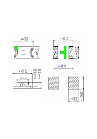 1206 Smd Led - Kırmızı Renk - 10 Adet N11.571