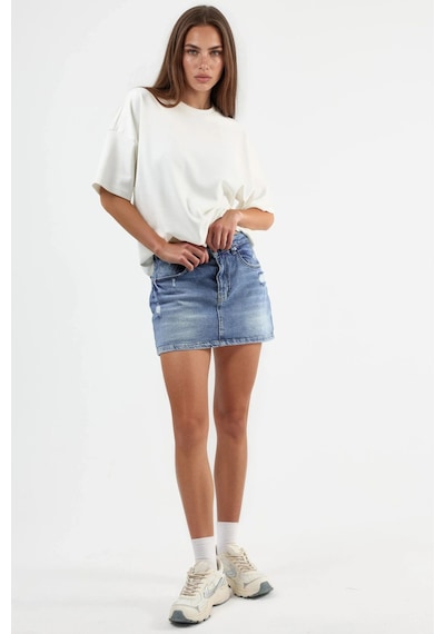 Hiccup Denim Şort Etek Açık Mavi Denim