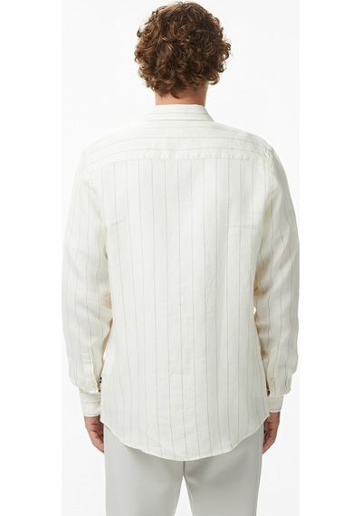 Nautica Erkek Krem Regular Fit Çizgili Gömlekçizgiliw65421t
