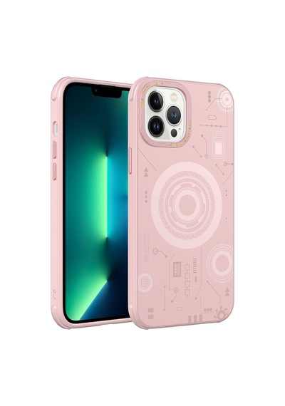 Apple Uyumlu  iPhone 13 Pro Kılıf Zore Wireless Şarj Özellikli Desenli Hot Kapak
